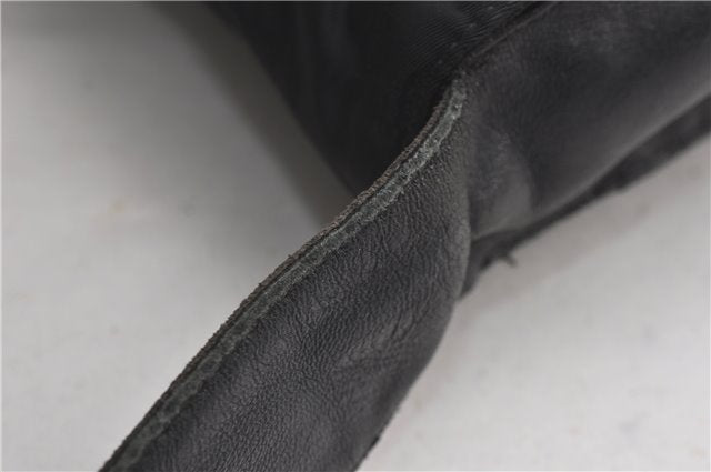 Authentic PRADA Leather Nappa Nylon Shoulder Cross Body Bag Purse Black 1464G