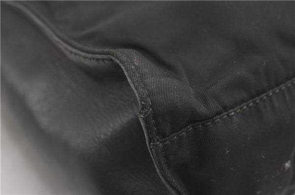 Authentic PRADA Leather Nappa Nylon Shoulder Cross Body Bag Purse Black 1464G