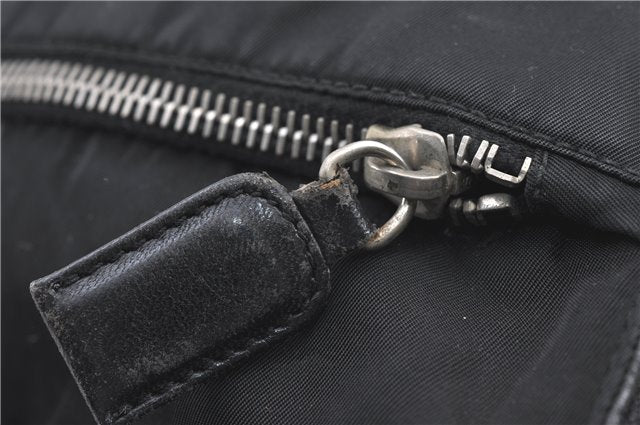 Authentic PRADA Leather Nappa Nylon Shoulder Cross Body Bag Purse Black 1464G