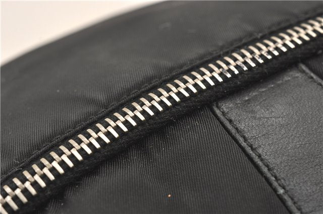 Authentic PRADA Leather Nappa Nylon Shoulder Cross Body Bag Purse Black 1464G