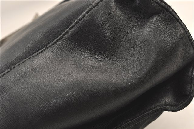 Authentic PRADA Leather Nappa Nylon Shoulder Cross Body Bag Purse Black 1464G