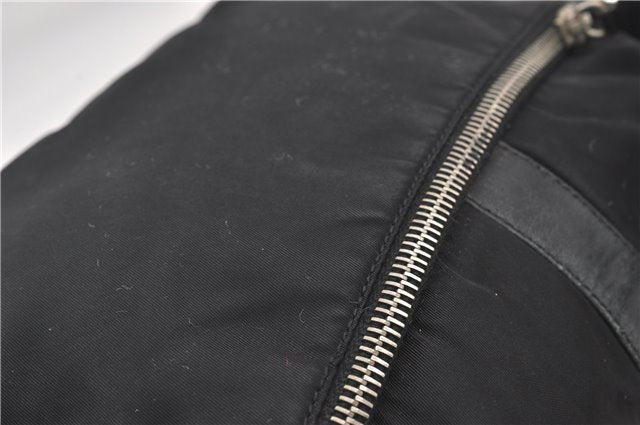 Authentic PRADA Leather Nappa Nylon Shoulder Cross Body Bag Purse Black 1464G
