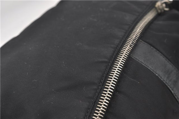 Authentic PRADA Leather Nappa Nylon Shoulder Cross Body Bag Purse Black 1464G