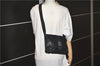 Authentic PRADA Leather Nappa Nylon Shoulder Cross Body Bag Purse Black 1464G