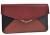 Authentic FENDI 2JOURS Leather Clutch Hand Bag Purse Bordeaux Red 1465E