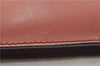 Authentic FENDI 2JOURS Leather Clutch Hand Bag Purse Bordeaux Red 1465E