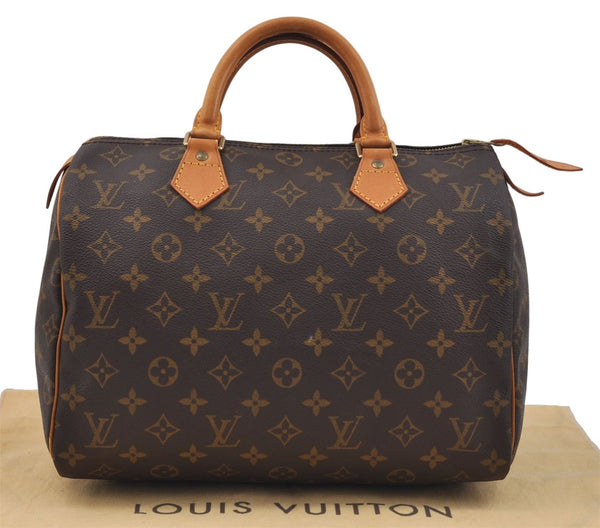 Authentic Louis Vuitton Monogram Speedy 30 Hand Boston Bag M41526 LV 1466E