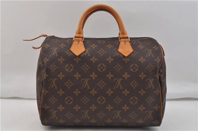 Authentic Louis Vuitton Monogram Speedy 30 Hand Boston Bag M41526 LV 1466E