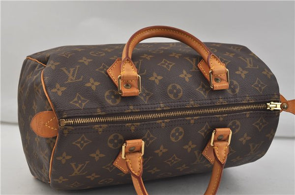 Authentic Louis Vuitton Monogram Speedy 30 Hand Boston Bag M41526 LV 1466E