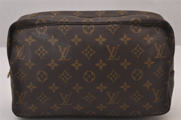 Auth Louis Vuitton Monogram Trousse Toilette 28 Clutch Hand Bag M47522 LV 1466I