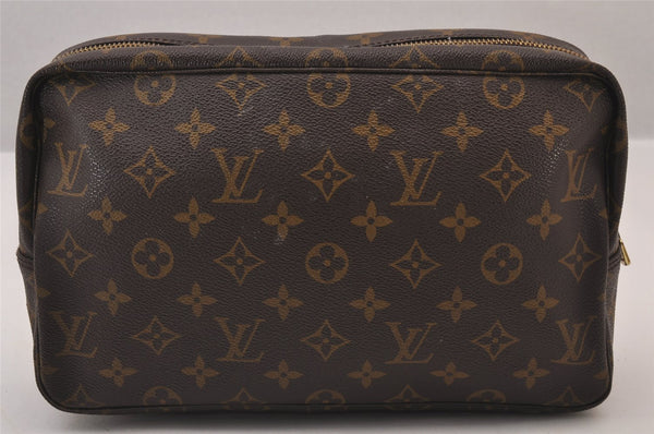 Auth Louis Vuitton Monogram Trousse Toilette 28 Clutch Hand Bag M47522 LV 1466I