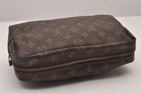 Auth Louis Vuitton Monogram Trousse Toilette 28 Clutch Hand Bag M47522 LV 1466I