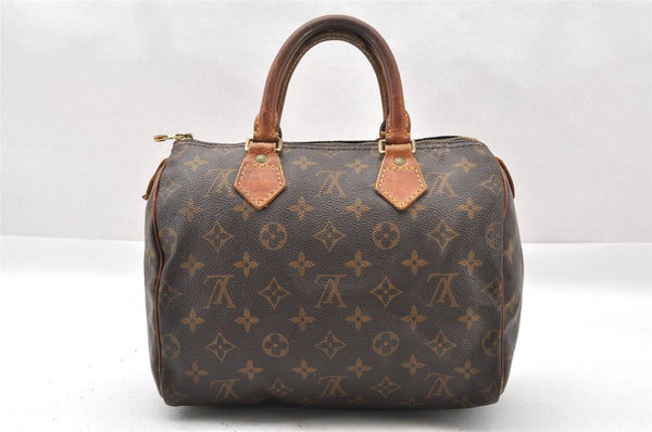 Authentic Louis Vuitton Monogram Speedy 25 Boston Hand Bag M41528 LV 1467I