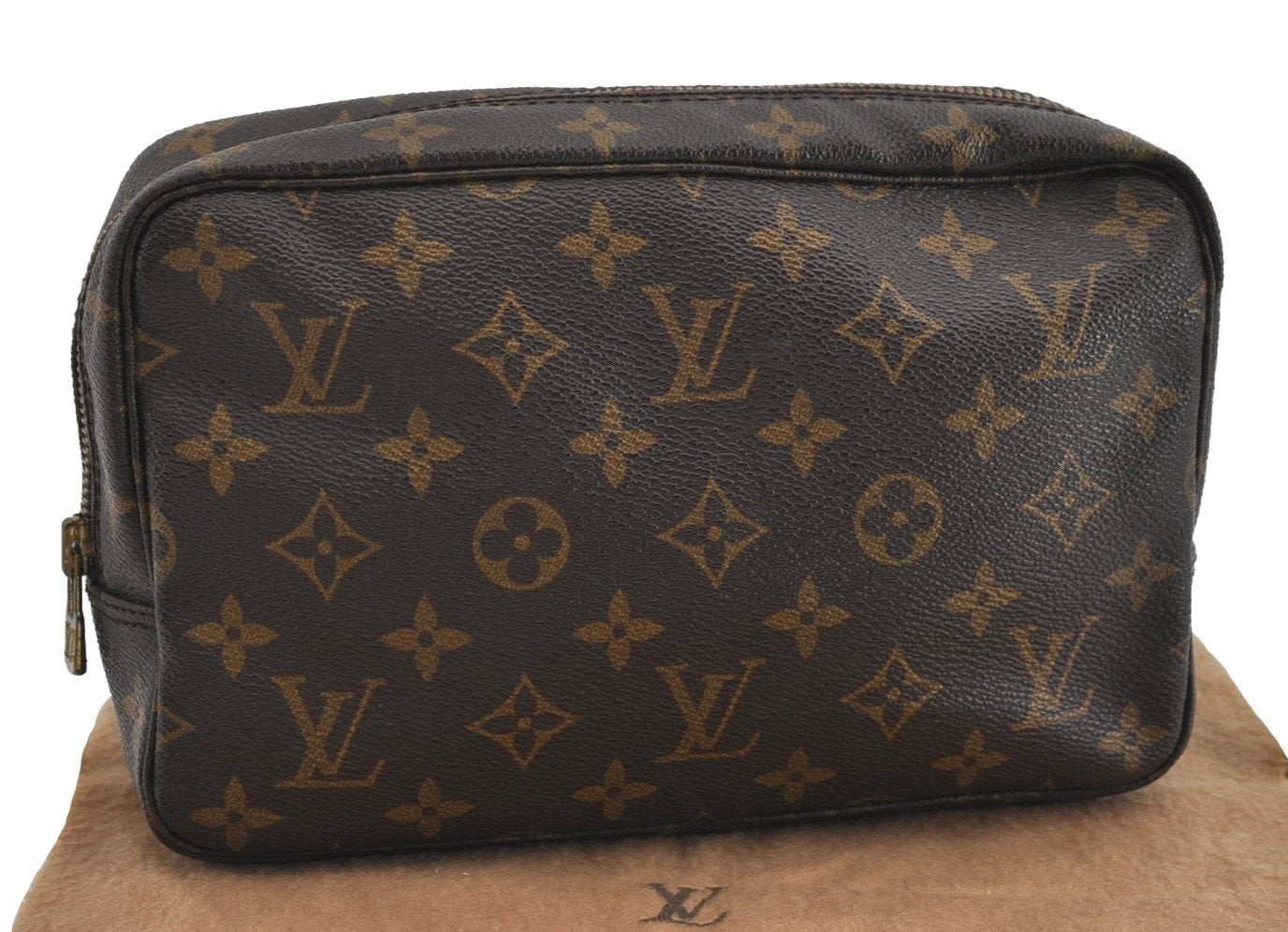 Auth Louis Vuitton Monogram Trousse Toilette 23 Clutch Hand Bag M47524 LV 1468I