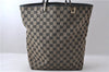 Authentic GUCCI Shoulder Tote Bag GG Canvas Leather 0021098 Beige Black 1470D