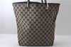 Authentic GUCCI Shoulder Tote Bag GG Canvas Leather 0021098 Beige Black 1470D