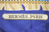 Authentic HERMES Carre 90 Scarf "LA PRESENTATION" Silk Blue 1470E