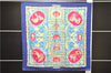 Authentic HERMES Carre 90 Scarf "LA PRESENTATION" Silk Blue 1470E