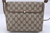 Authentic GUCCI Shoulder Cross Body Bag Purse GG PVC Leather Brown 1471D