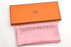 Authentic HERMES Petit Carre 40 Scarf Handkerchief "Grand H" Silk Pink Box 1471E