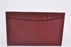 Authentic Cartier Must de Cartier Card Case Purse Enamel Bordeaux Red 1472F