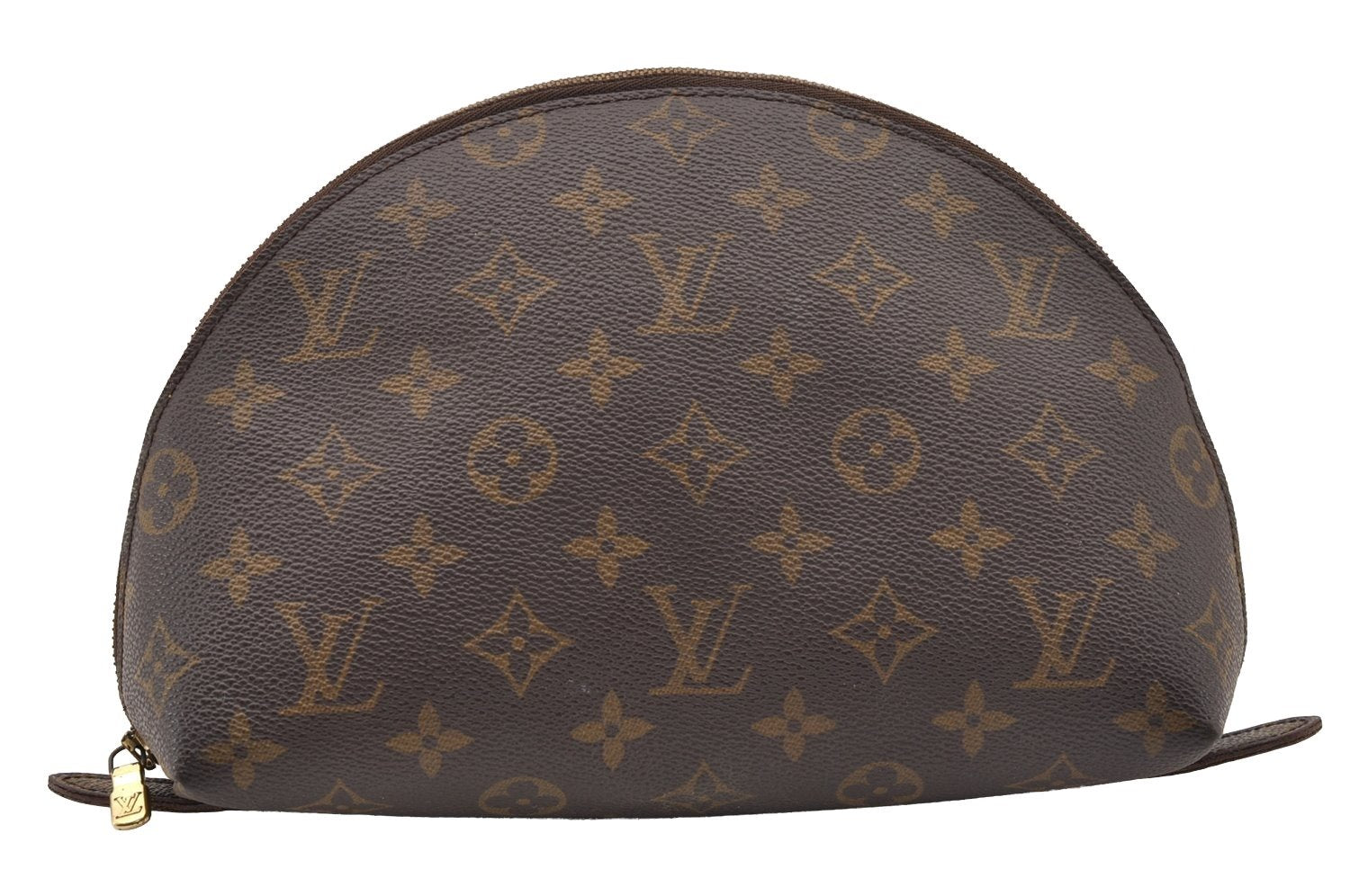 Auth Louis Vuitton Monogram Trousse Demi Ronde 23 Cosmetic Pouch M47520 LV 1472I