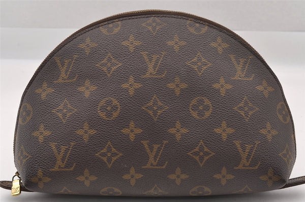 Auth Louis Vuitton Monogram Trousse Demi Ronde 23 Cosmetic Pouch M47520 LV 1472I