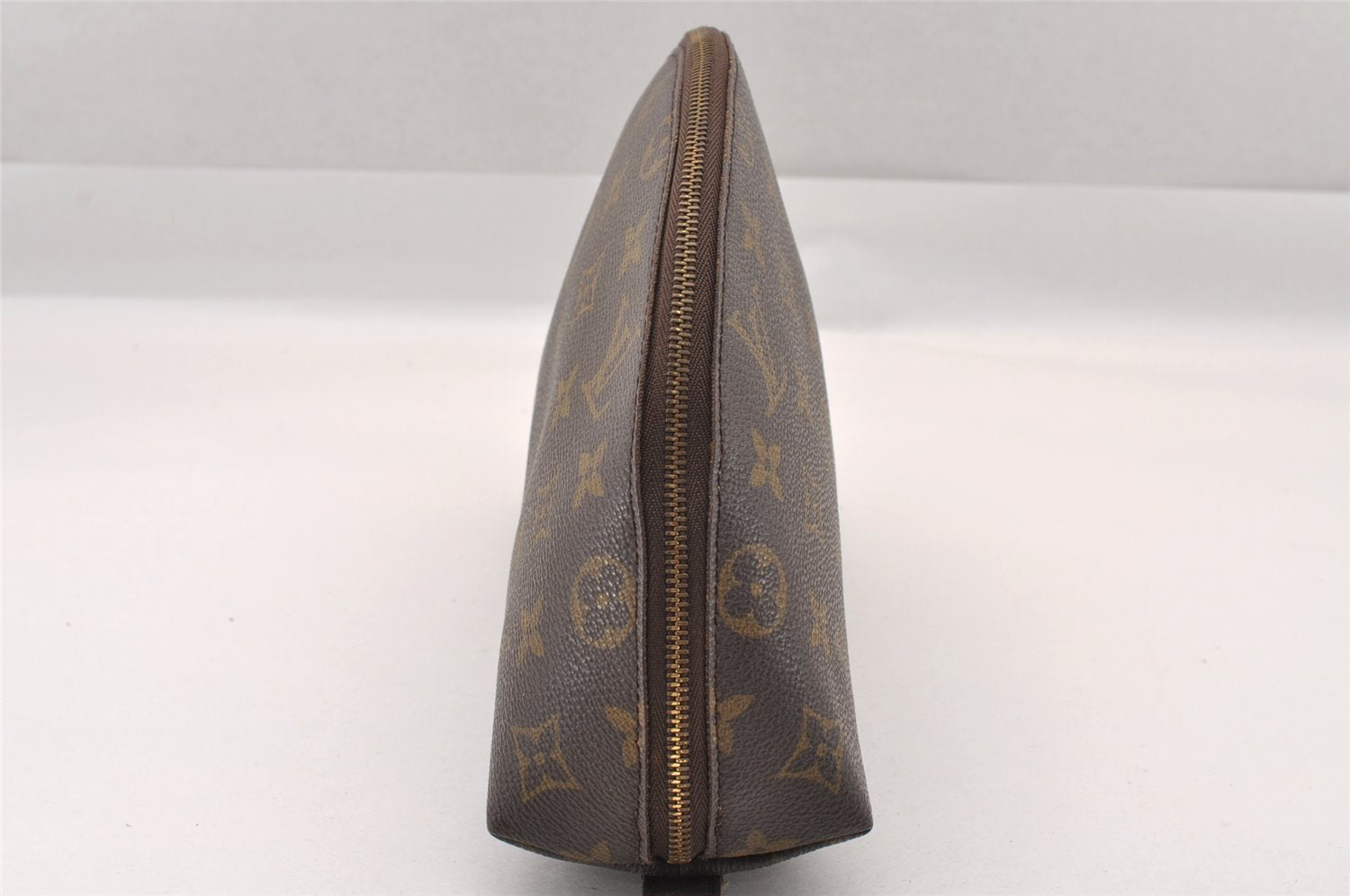 Auth Louis Vuitton Monogram Trousse Demi Ronde 23 Cosmetic Pouch M47520 LV 1472I