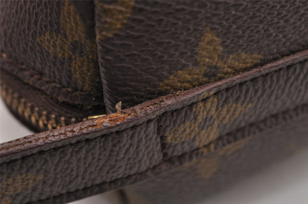 Auth Louis Vuitton Monogram Trousse Demi Ronde 23 Cosmetic Pouch M47520 LV 1472I