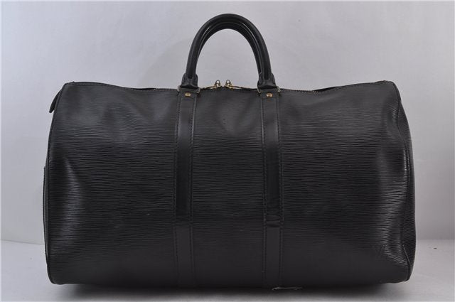 Authentic Louis Vuitton Epi Keepall 45 Boston Bag Black M42972 LV 1473D