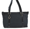 Authentic GUCCI Abbey Shoulder Tote Bag GG Canvas Leather 141470 Black 1474C