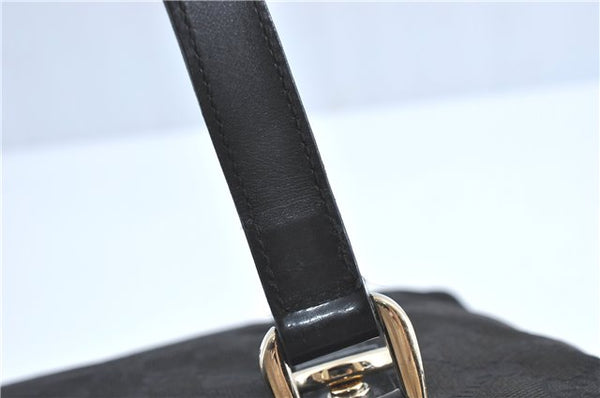 Authentic GUCCI Abbey Shoulder Tote Bag GG Canvas Leather 141470 Black 1474C