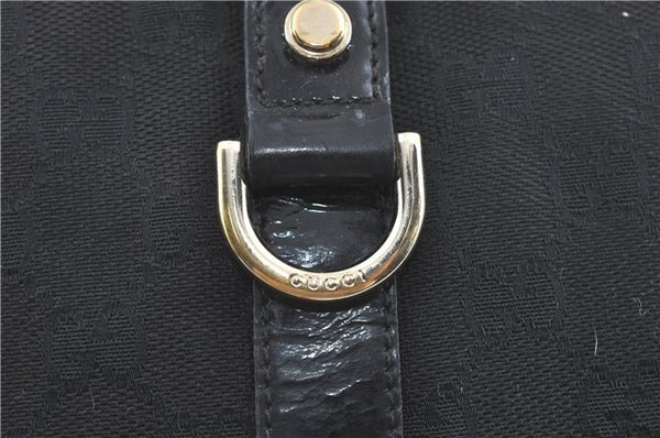 Authentic GUCCI Abbey Shoulder Tote Bag GG Canvas Leather 141470 Black 1474C