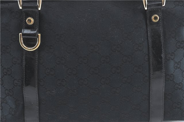 Authentic GUCCI Abbey Shoulder Tote Bag GG Canvas Leather 141470 Black 1474C