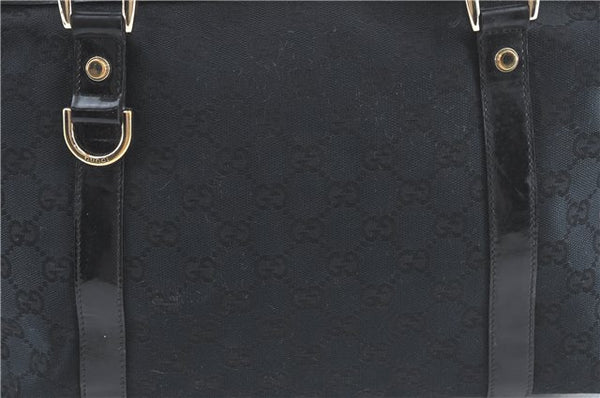 Authentic GUCCI Abbey Shoulder Tote Bag GG Canvas Leather 141470 Black 1474C