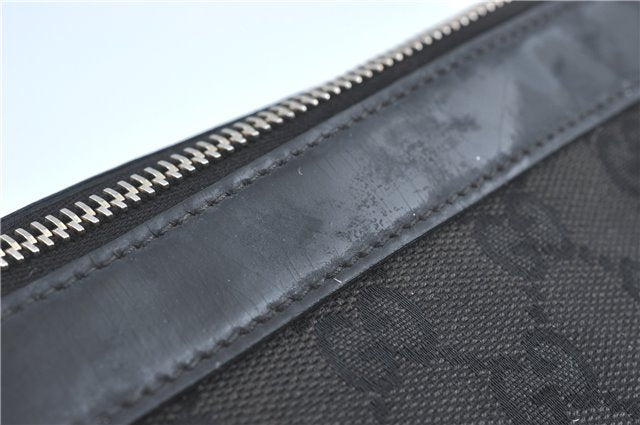 Authentic GUCCI Abbey Shoulder Tote Bag GG Canvas Leather 141470 Black 1474C