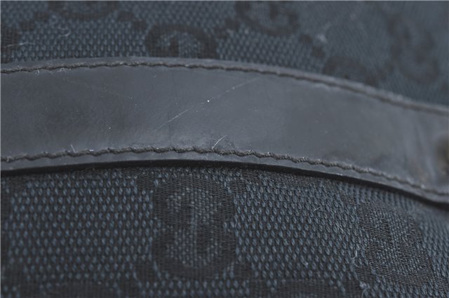 Authentic GUCCI Abbey Shoulder Tote Bag GG Canvas Leather 141470 Black 1474C