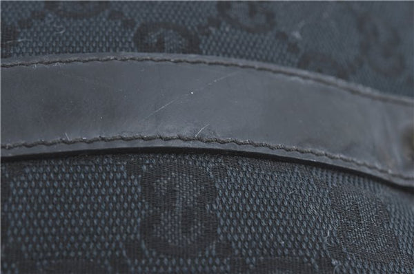 Authentic GUCCI Abbey Shoulder Tote Bag GG Canvas Leather 141470 Black 1474C