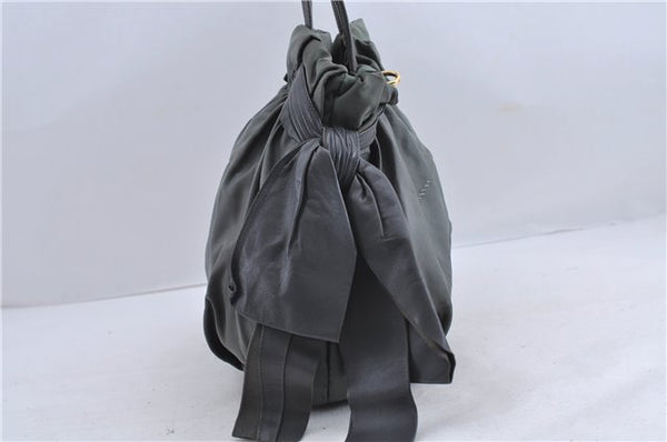 Authentic PRADA Nylon Leather Ribbon 2Way Shoulder Hand Bag Gray 1474D