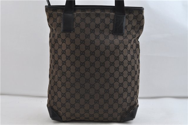 Authentic GUCCI Shoulder Tote Bag GG Canvas Leather 0190401 Black 1475D