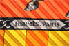 Authentic HERMES Pleats Scarf "CHOCKS EN PLUMES" Silk Orange Box 1475E