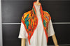 Authentic HERMES Pleats Scarf "CHOCKS EN PLUMES" Silk Orange Box 1475E