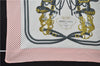 Authentic HERMES Pleats Scarf "BRIDES de GALA par" Silk Pink 1476E