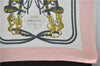 Authentic HERMES Pleats Scarf "BRIDES de GALA par" Silk Pink 1476E