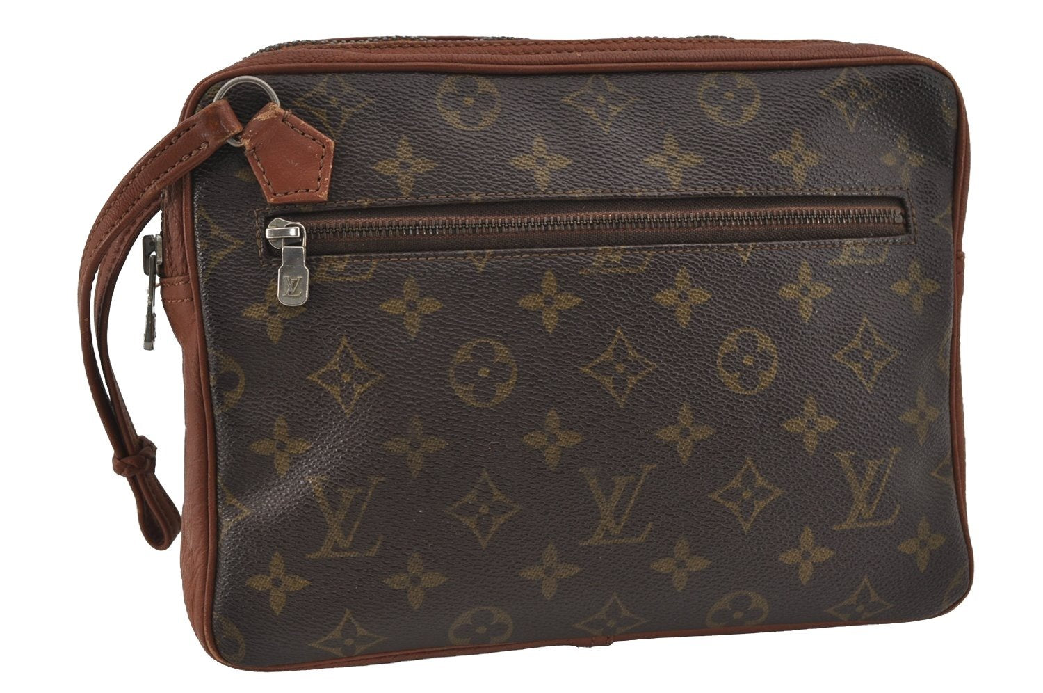 Authentic Louis Vuitton Monogram Pochette Sport Clutch Hand Bag Old Model 1477I