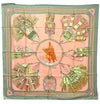 Authentic HERMES Carre 90 Scarf "Euirs du Desert" Silk Green 1478E