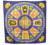 Authentic HERMES Carre 90 Scarf "Poste et Cavalerie" Silk Navy 1479E