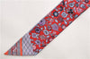 Authentic HERMES Twilly Scarf "TAPIS PERSANS" Silk Red Navy 1480E