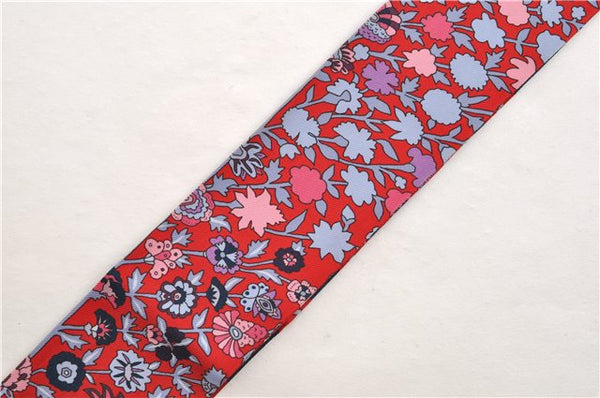Authentic HERMES Twilly Scarf "TAPIS PERSANS" Silk Red Navy 1480E