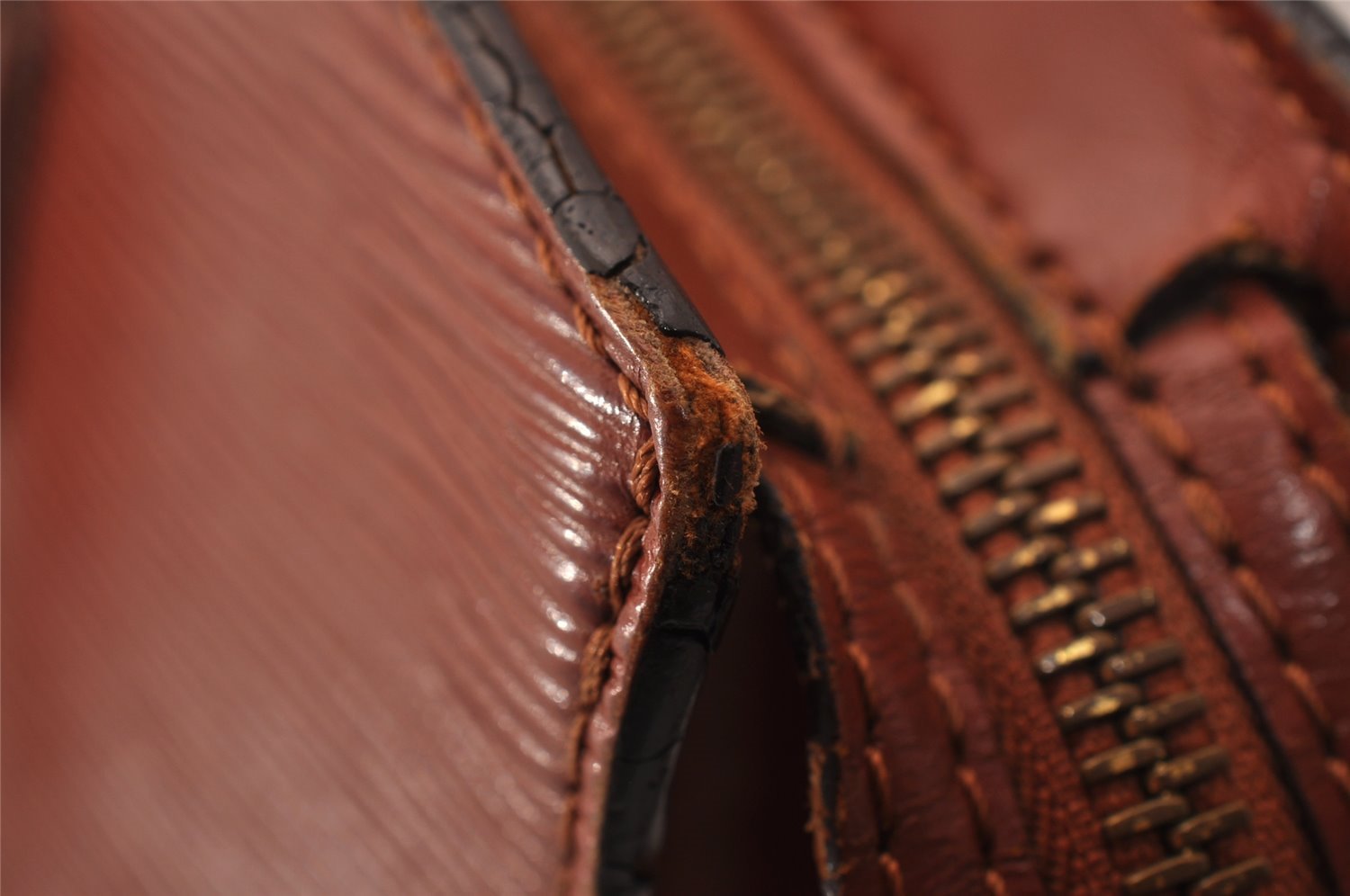 Authentic Louis Vuitton Epi Saint Jacques Hand Bag Brown M52273 LV 1480I